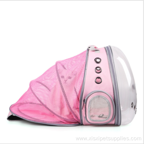 Portable transparent backpack pet expandable folding cat bag